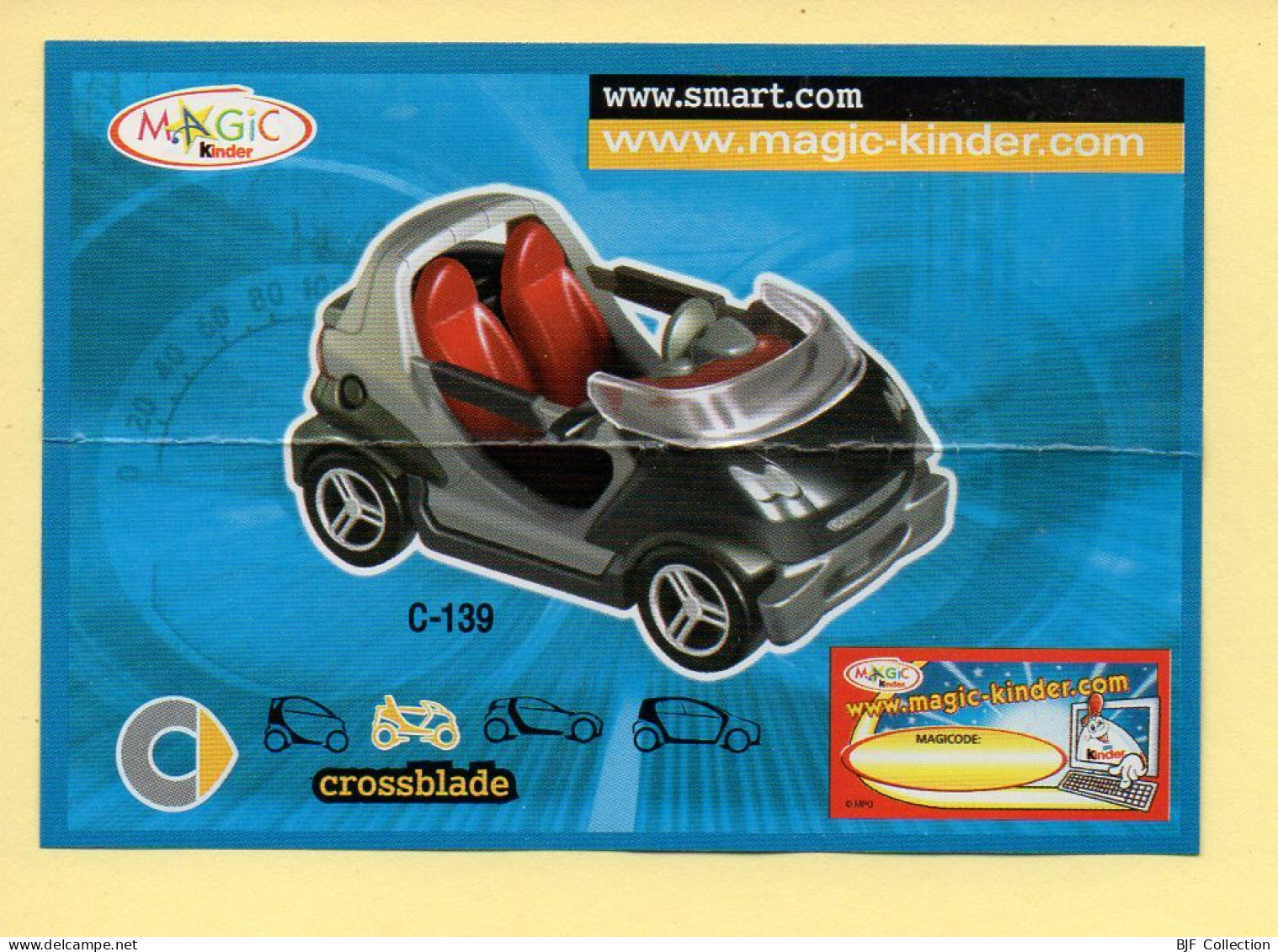 Kinder : BPZ N° C-139 : Série Voitures / Smart / Crossblade - Notes