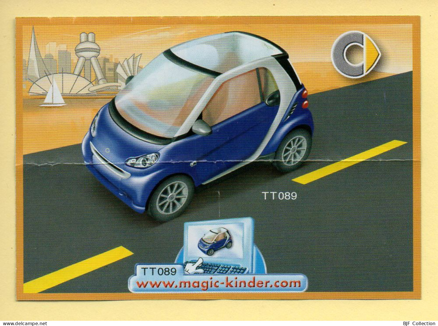 Kinder : BPZ N° TT089 : Série Voitures / Smart / Fortwo (bleue) - Notices