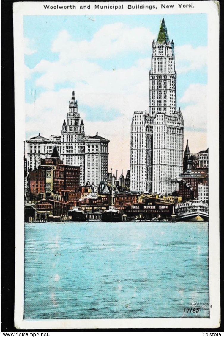 ► WOOLWORTH & MUNICIPAL Building  Vintage Card 1920s   - NEW YORK CITY - Manhattan