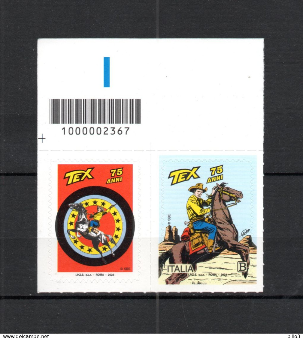 ITALIA :  TEX  WILLER - 4 Val. Con 4 Vignette E Codice A Barre N° 2367  MNH**  30.9.2023 - Barcodes