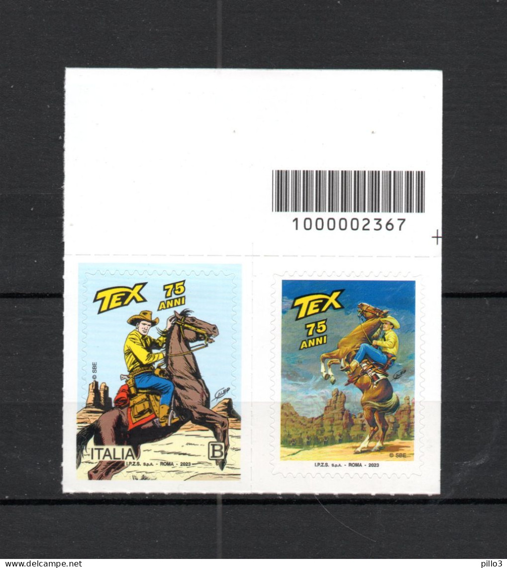 ITALIA :  TEX  WILLER - 4 Val. Con 4 Vignette E Codice A Barre N° 2367  MNH**  30.9.2023 - Bar Codes