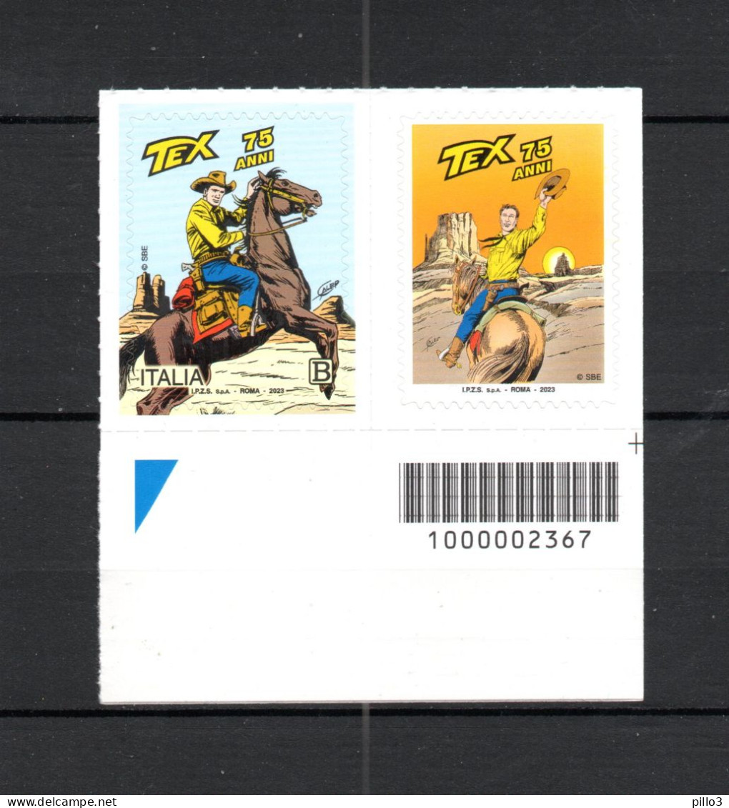 ITALIA :  TEX  WILLER - 4 Val. Con 4 Vignette E Codice A Barre N° 2367  MNH**  30.9.2023 - Bar Codes