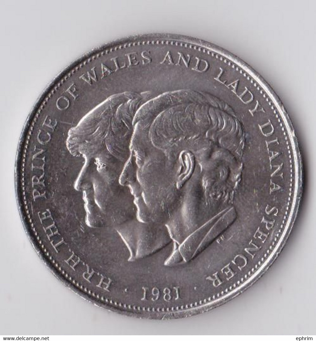 English Coin The Prince Of Wales And Lady Diana Queen Elizabeth Royalty Monnaie Royauté Angleterre Nickel 1981 - Altri & Non Classificati