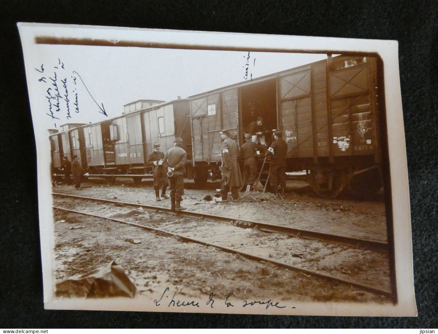 à Saint Nazaire Penhoët Noël 1914 lot photos menus train sanitaire N°2 18 Sec croix rouge  STEP145