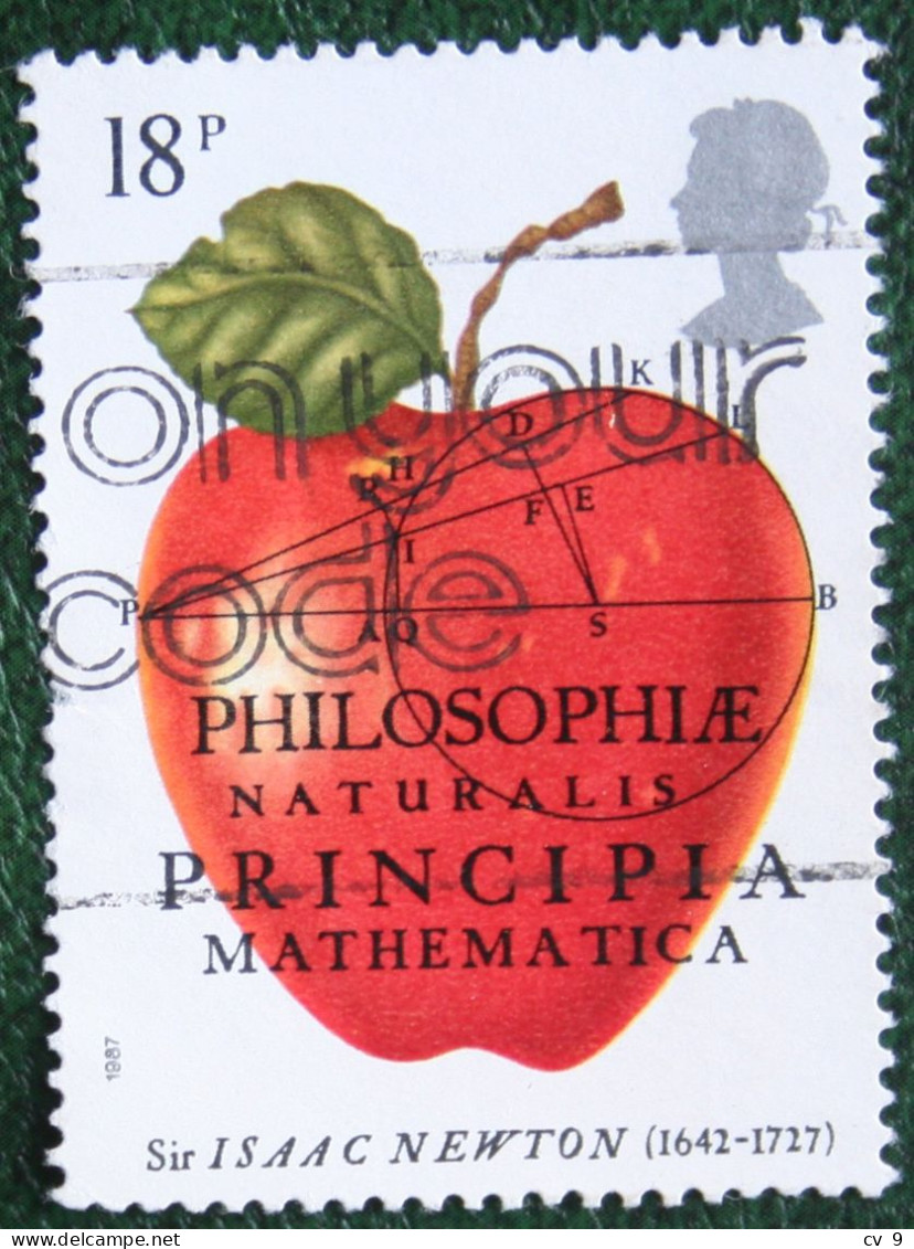 APPLE Science Fruit ISAAC NEWTON (Mi 1101) 1987 Used Gebruikt Oblitere ENGLAND GRANDE-BRETAGNE GB GREAT BRITAIN - Used Stamps