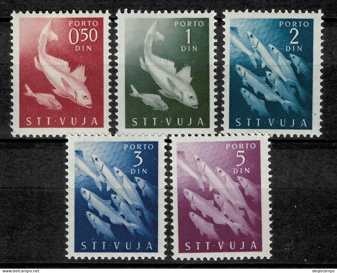 Trieste B STT - Vujna Year 1949  Fishes Porto Complete Set  MNH - Jugoslawische Bes.: Triest