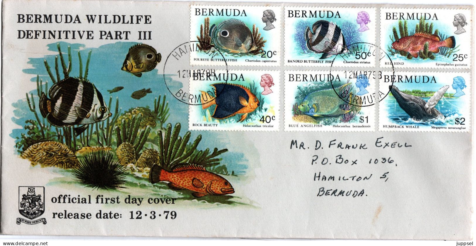 BERMUDA  FDC, Fishes   /  Lettre De Première Jour, Poissons - Fishes