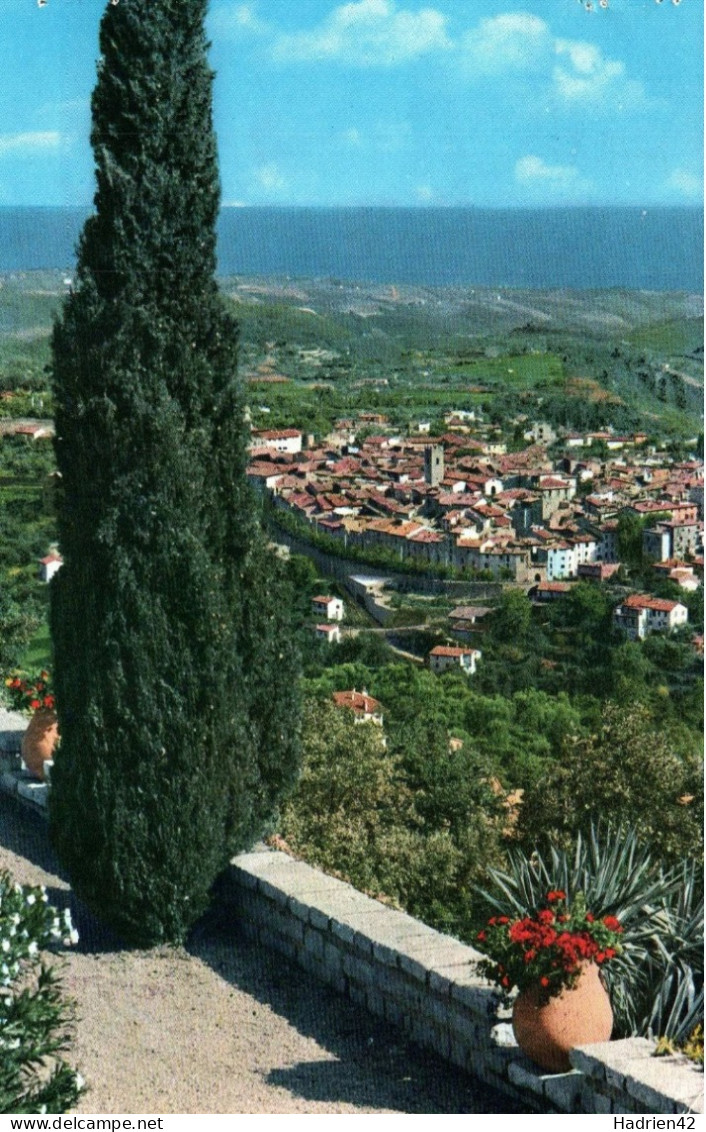 RECTO/VERSO - CPM - VENCE LA JOLIE - VUE GENERALE AU FOND LA MEDITERRANEE + FLAMME + CACHET 1967 - Vence