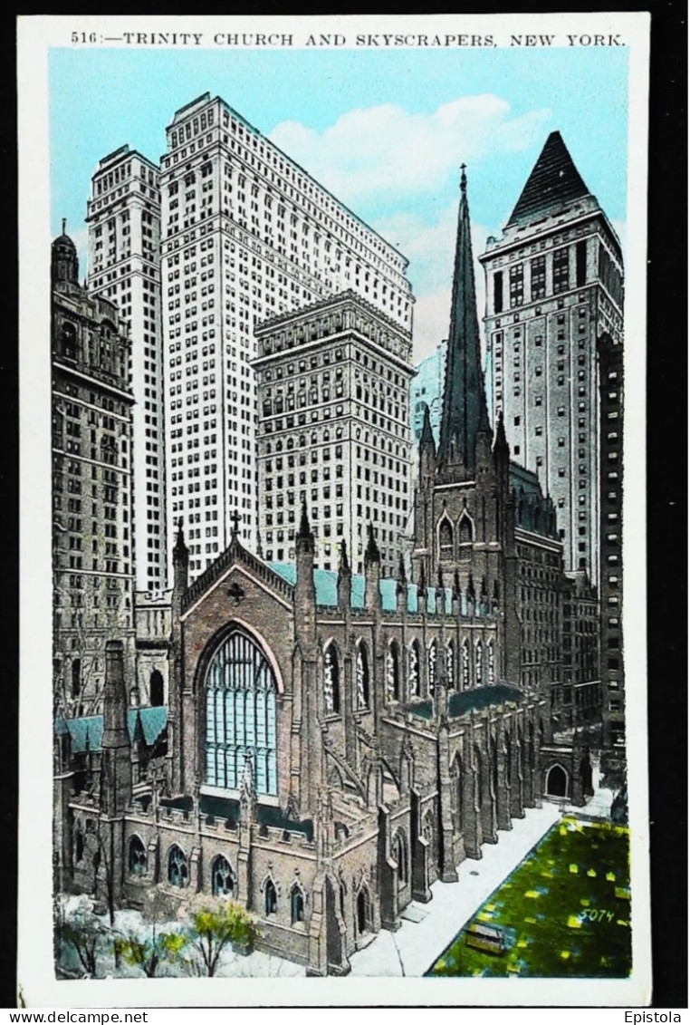 ► TRINITY CHURCH  Vintage Card 1920s   - NEW YORK CITY - Chiese