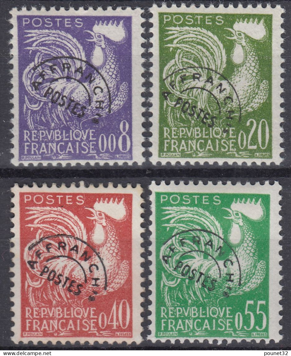 TIMBRE FRANCE PREOBLITERE SERIE COQ N° 119/122 NEUFS ** GOMME SANS CHARNIERE - 1953-1960