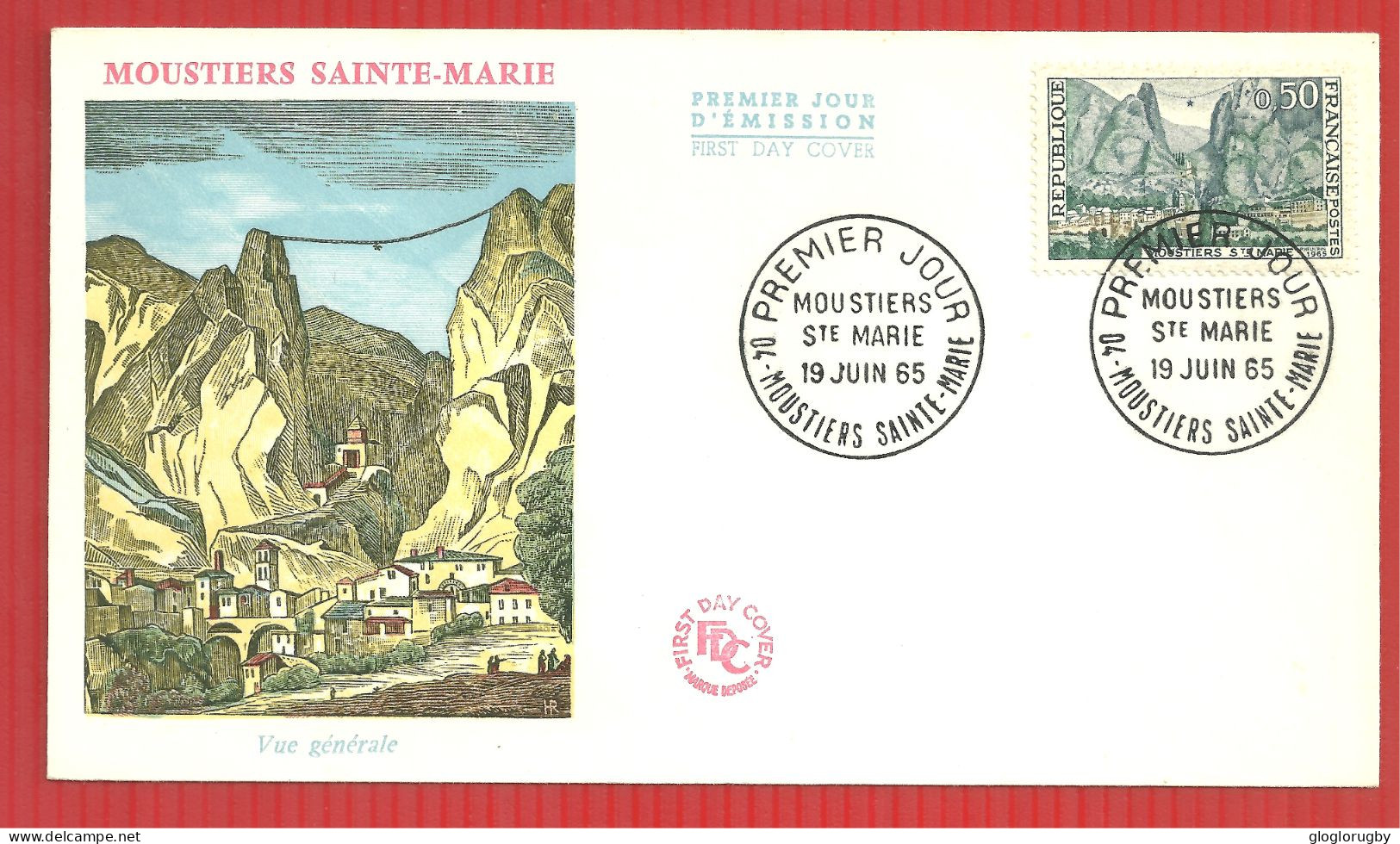 FDC MOUSTIERS SAINTE MARIE  19 6 1965 - 1950-1959