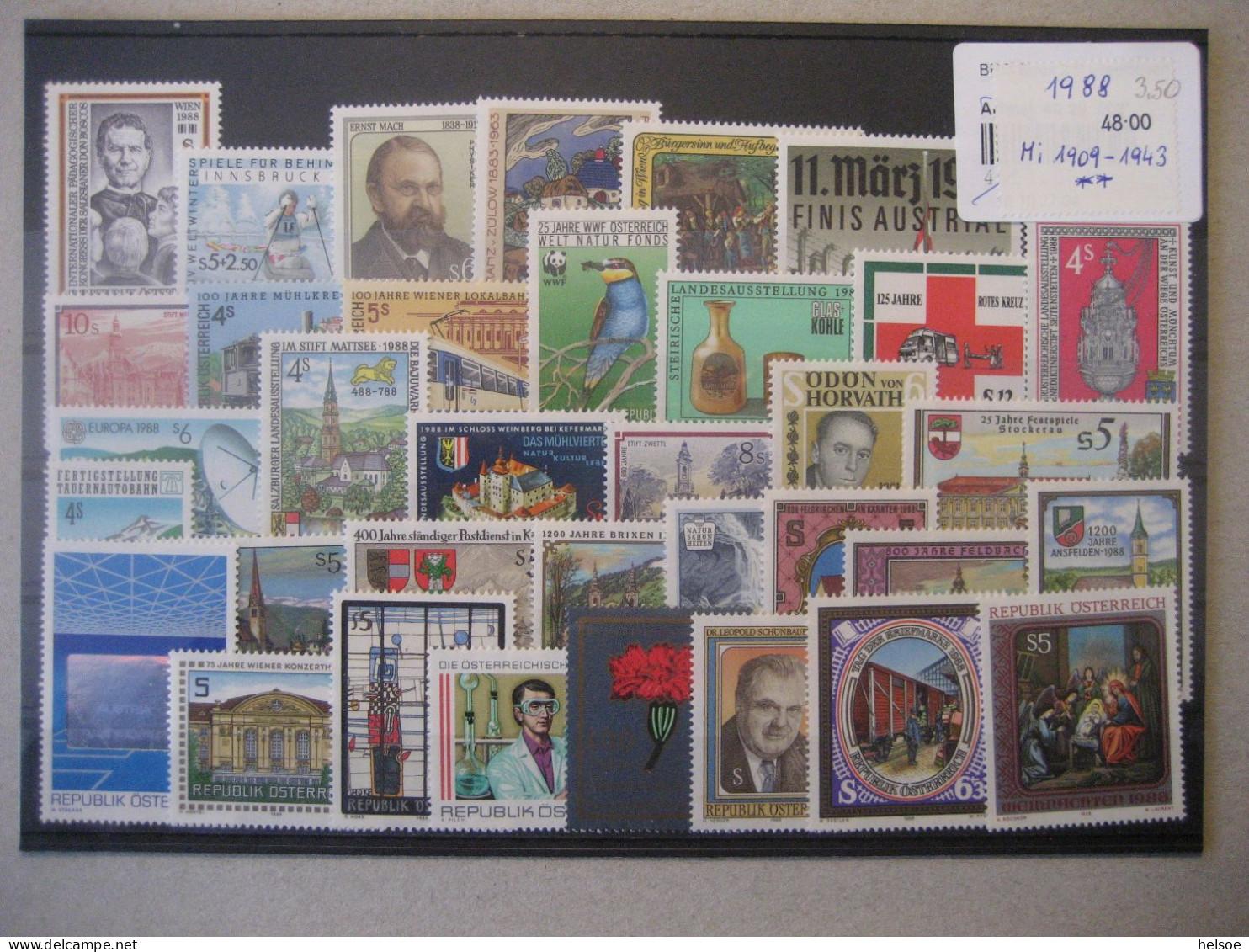 Österreich- Ganze Jahrgänge 1988, MiNr. 1909-1943 ** Ungebraucht - Annate Complete