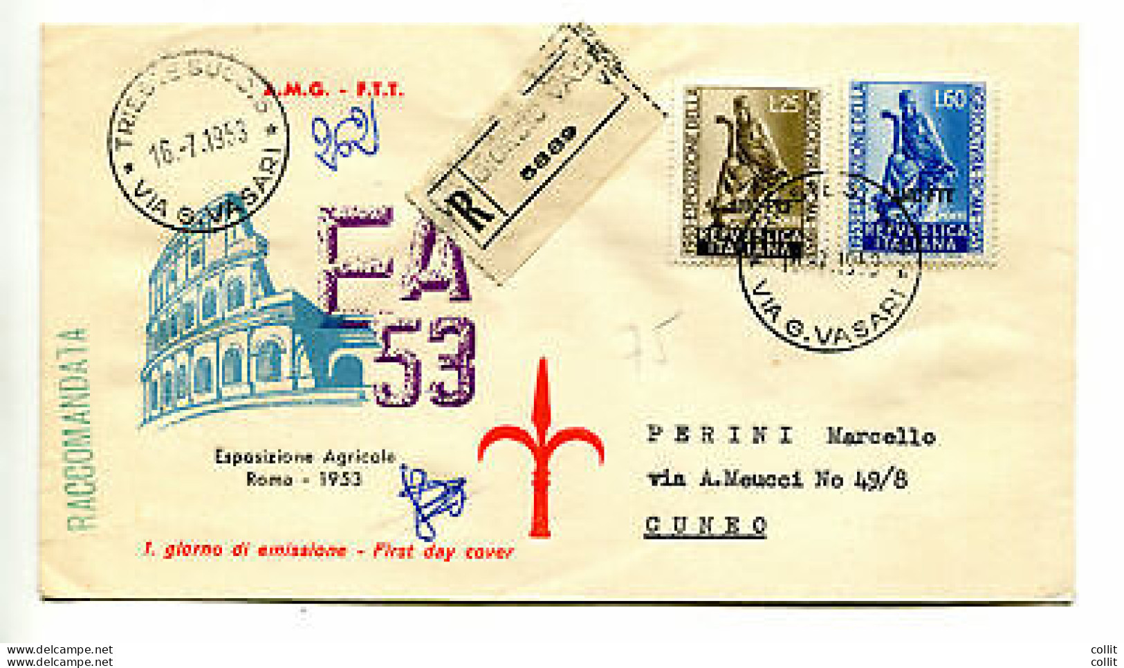 Trieste A - Agricoltura Su Busta FDC Racc. - Mint/hinged