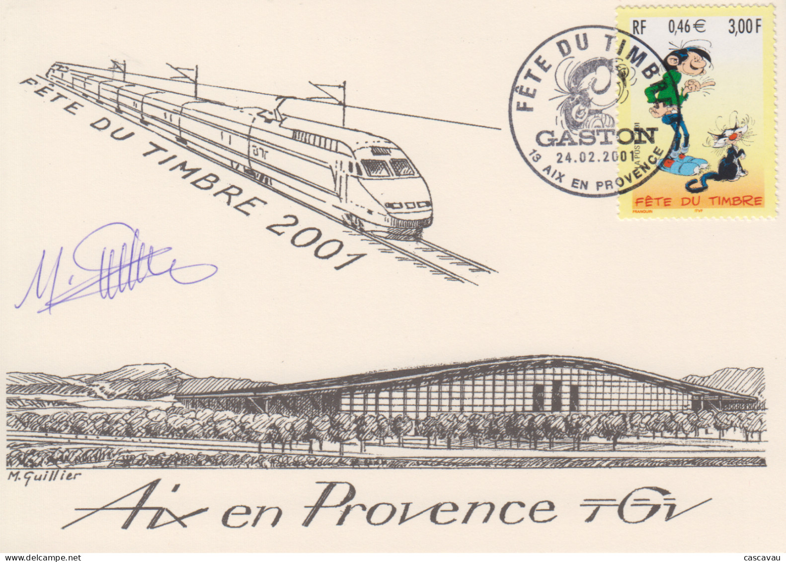 Carte  Locale  1er  Jour   FRANCE   FETE  Du  TIMBRE   AIX   EN  PROVENCE   2001 - Tag Der Briefmarke