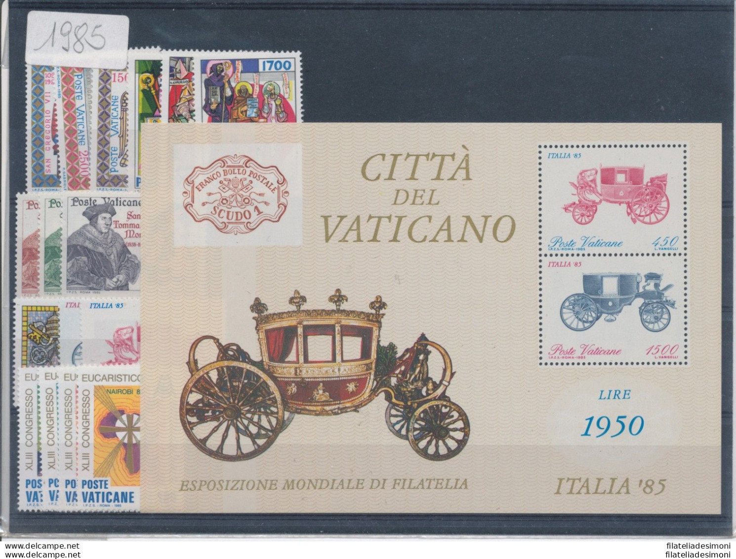 1985 Vaticano ,Francobolli Nuovi, Annata Completa  16 Valori + 1 Foglietto + 1 L - Full Years