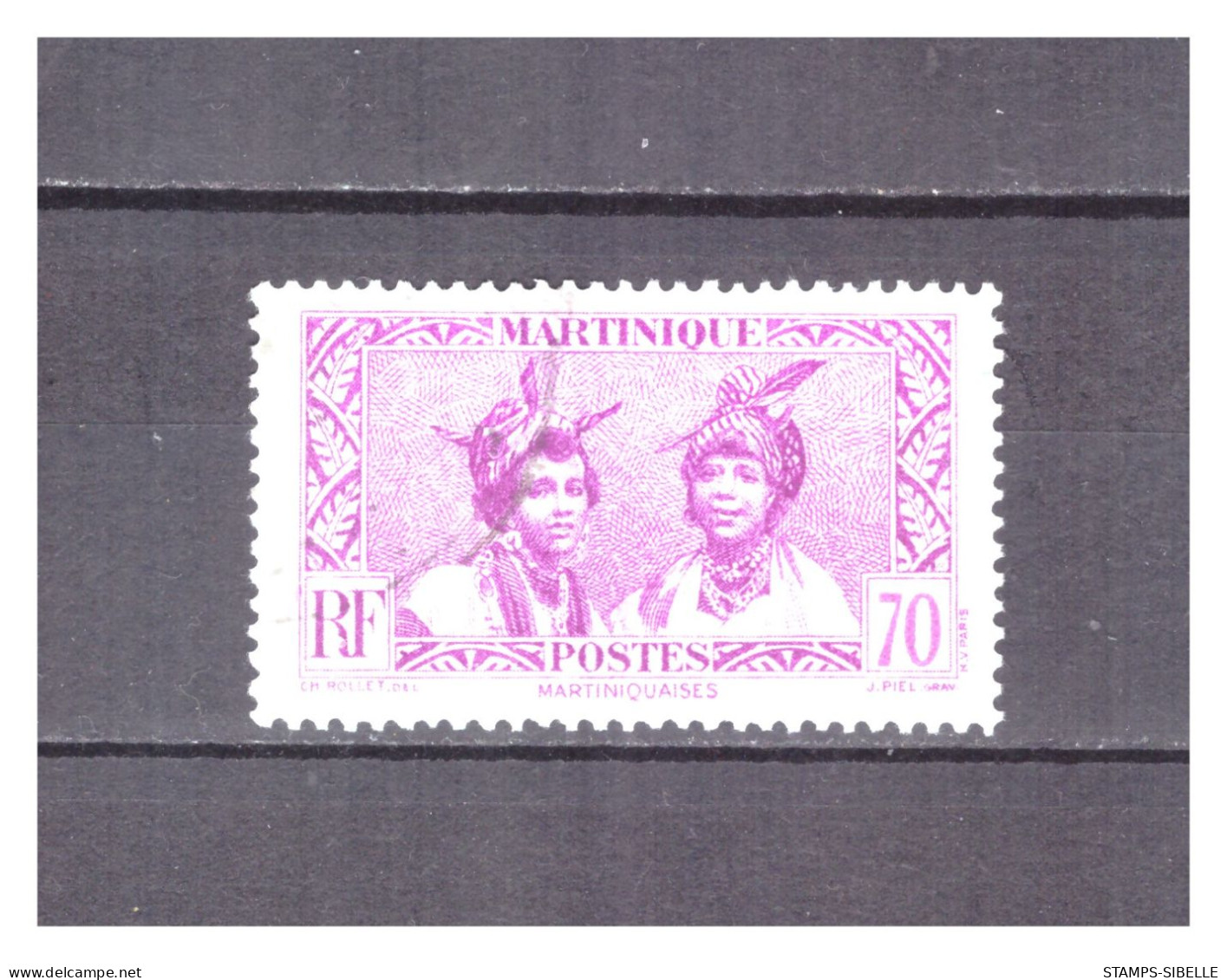 MARTINIQUE      N °  179 A  .  70    C   VARIETE CHIFFRES  ROSE     OBLITERE    .  SUPERBE  . - Used Stamps