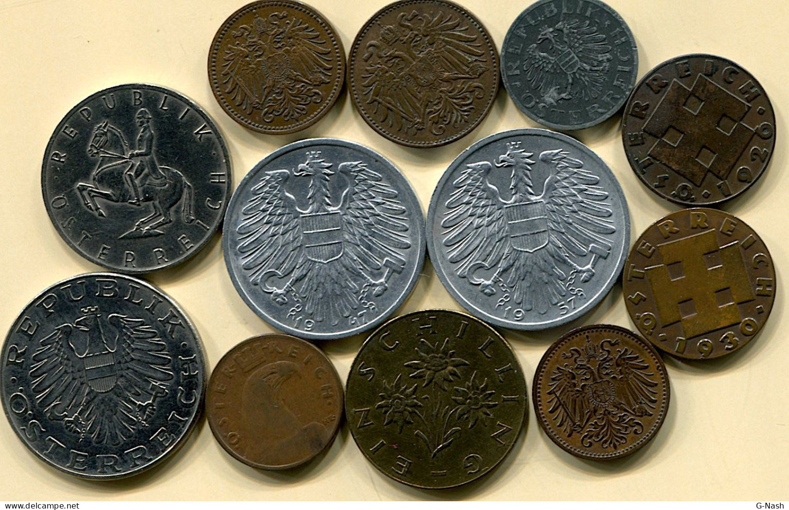 Autriche - Lot De 12 Pièces (période 1894 - 1975) - Austria