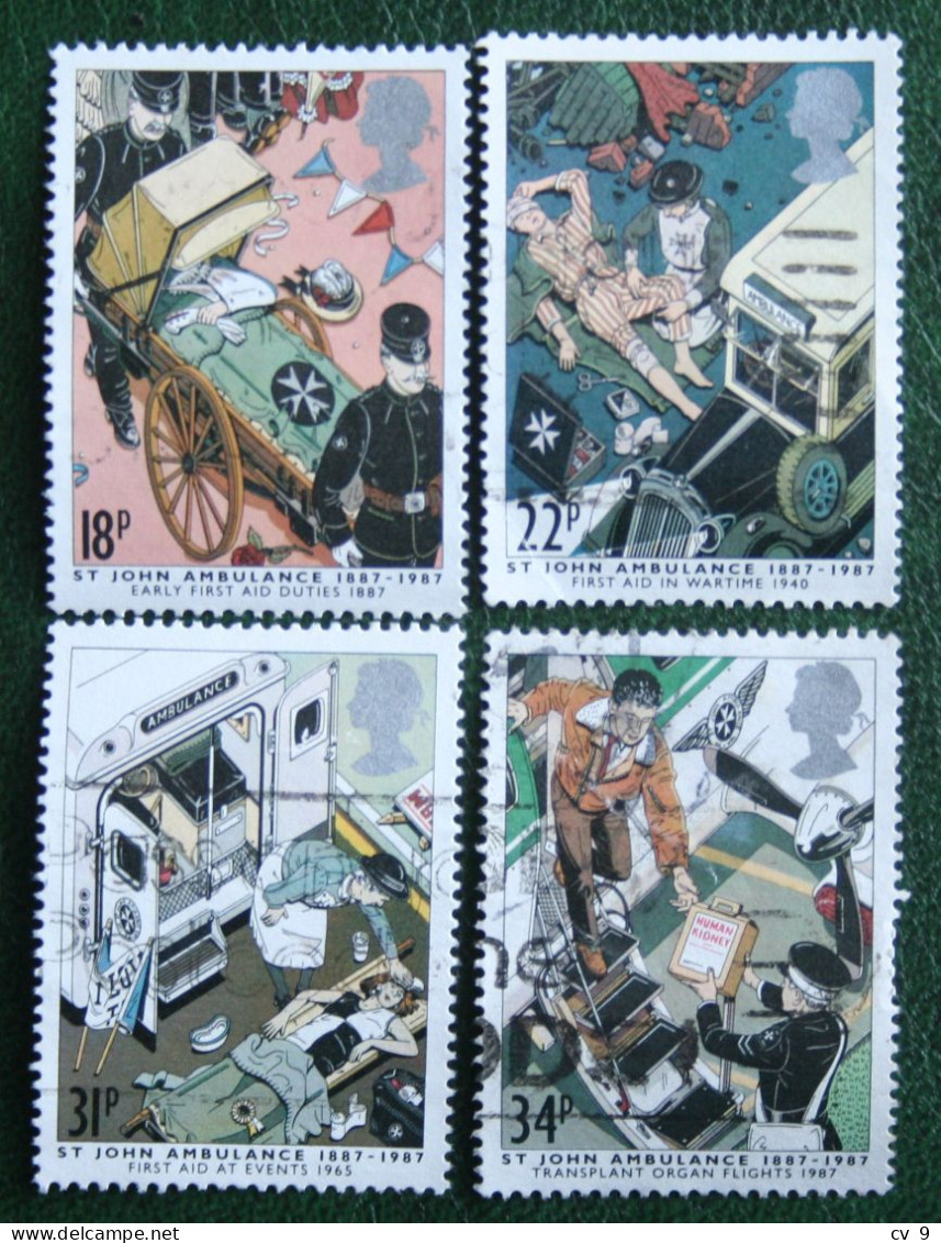 ST JOHN AMBULANCE ANNI. First Aid (Mi 1109-1112) 1987 Used Gebruikt Oblitere ENGLAND GRANDE-BRETAGNE GB GREAT BRITAIN - Used Stamps