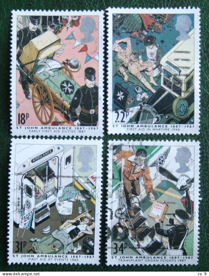 ST JOHN AMBULANCE ANNI. First Aid (Mi 1109-1112) 1987 Used Gebruikt Oblitere ENGLAND GRANDE-BRETAGNE GB GREAT BRITAIN - Gebraucht