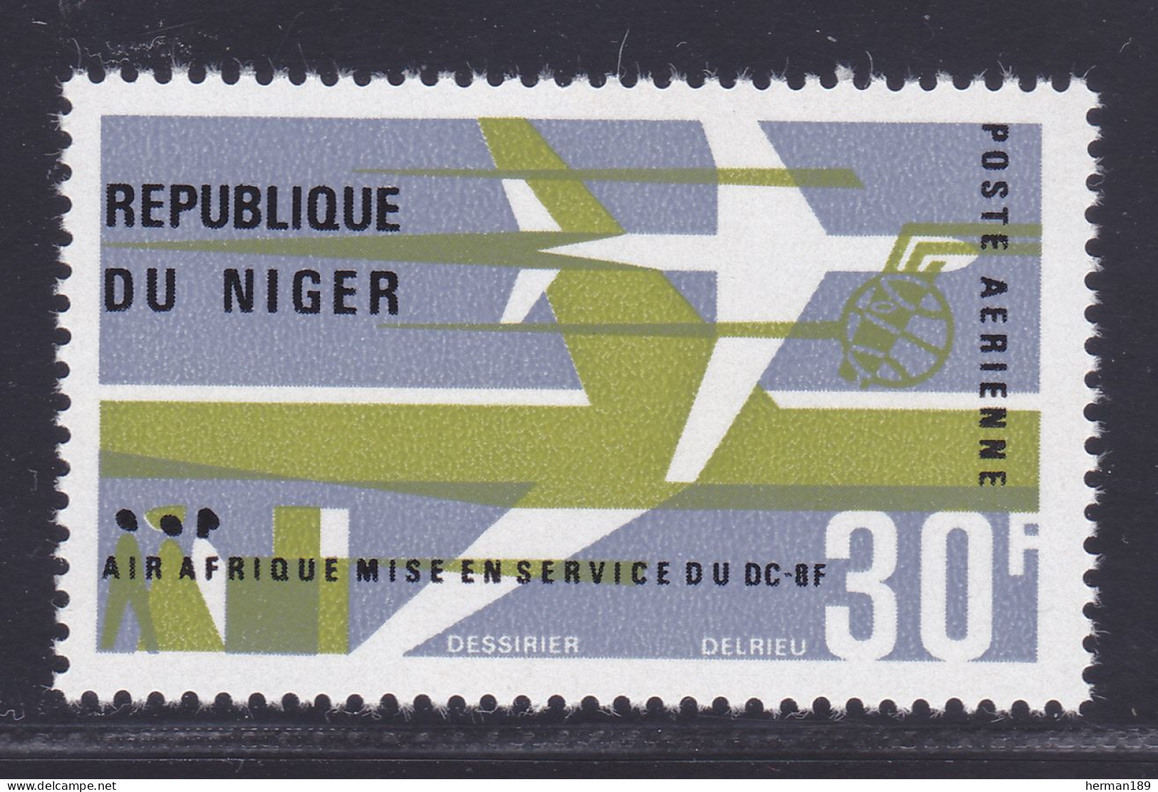 NIGER AERIENS N°   63 ** MNH Neuf Sans Charnière, TB (D7456) Avion DC-8F, Air Afrique - 1966 - Niger (1960-...)