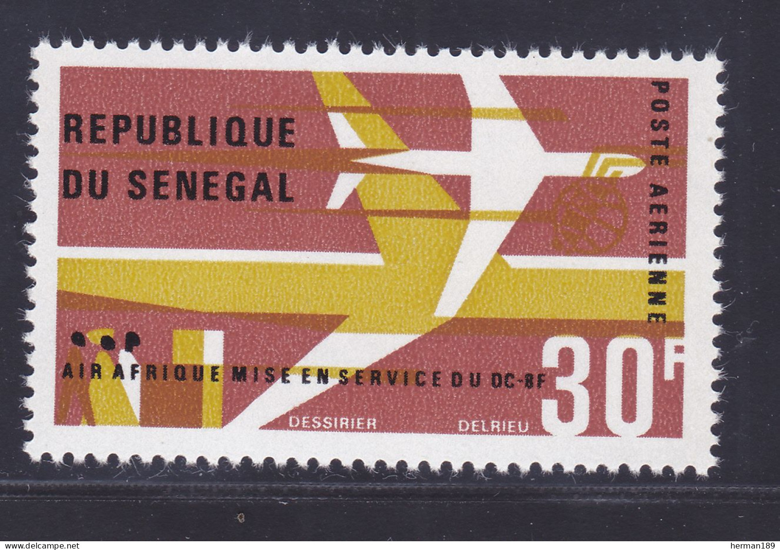 SENEGAL AERIENS N°   53 ** MNH Neuf Sans Charnière, TB (D7457) Avion DC-8F, Air Afrique - 1966 - Sénégal (1960-...)