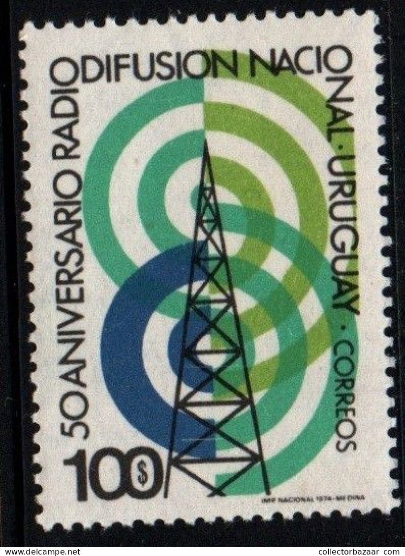 1974 Uruguay Radio Tower And Waves #889 ** MNH - Uruguay