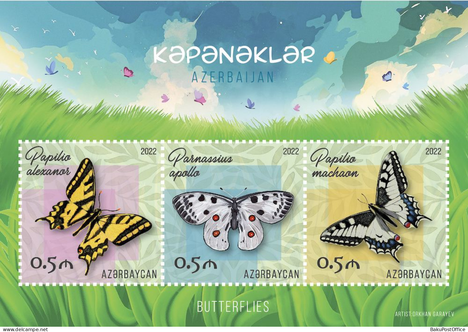 Azerbaijan Stamps 2022 Butterflies - Aserbaidschan