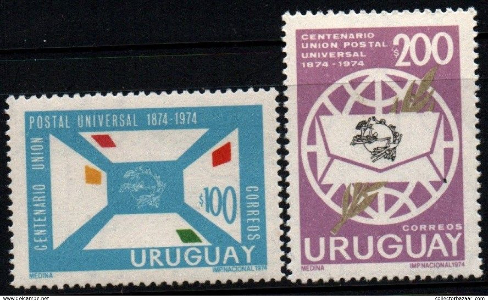 1974 Uruguay Letters And UPU Emblem  #892 - 893 ** MNH - Uruguay