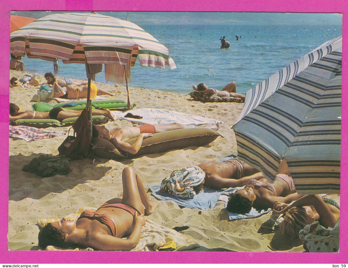 310144 / Bulgaria - Sunny Beach (Nessebar ) - On The Beach, Women In Bikinis, Men Basking In The Sun PC Bulgarie - Bulgaria