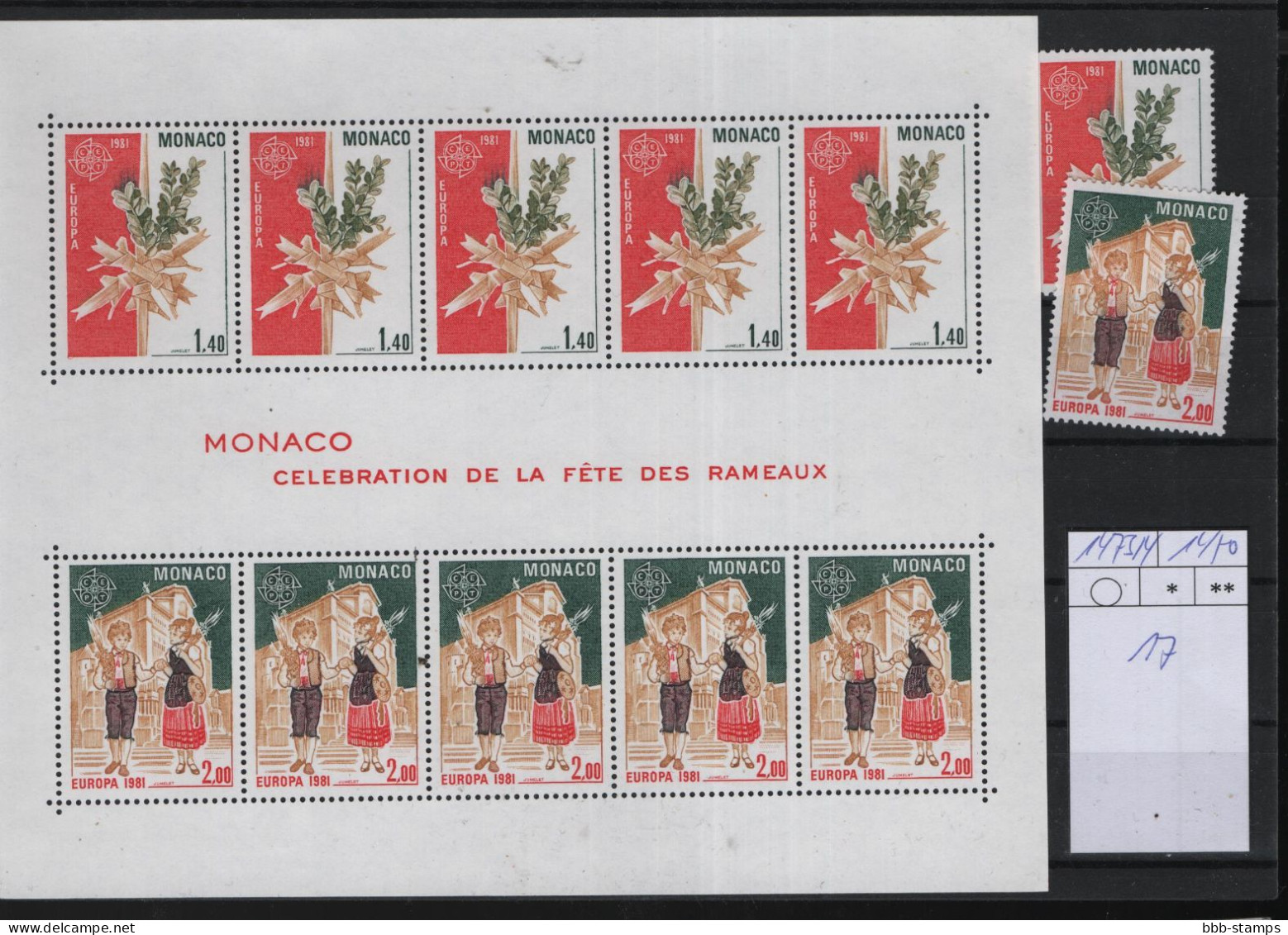 Monaco Michel Cat.No.  Mnh/** 1473/1474 + Sheet 17 - Ungebraucht