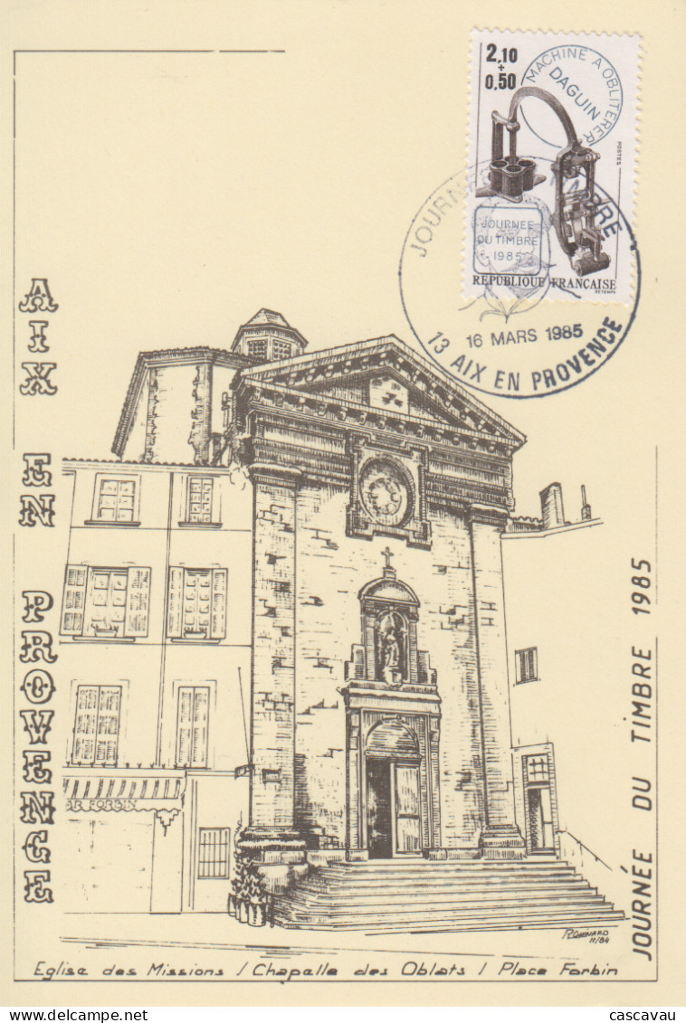 Carte   Locale   1er  Jour   FRANCE    Journée  Du  TIMBRE    AIX  EN  PROVENCE    1985 - Tag Der Briefmarke