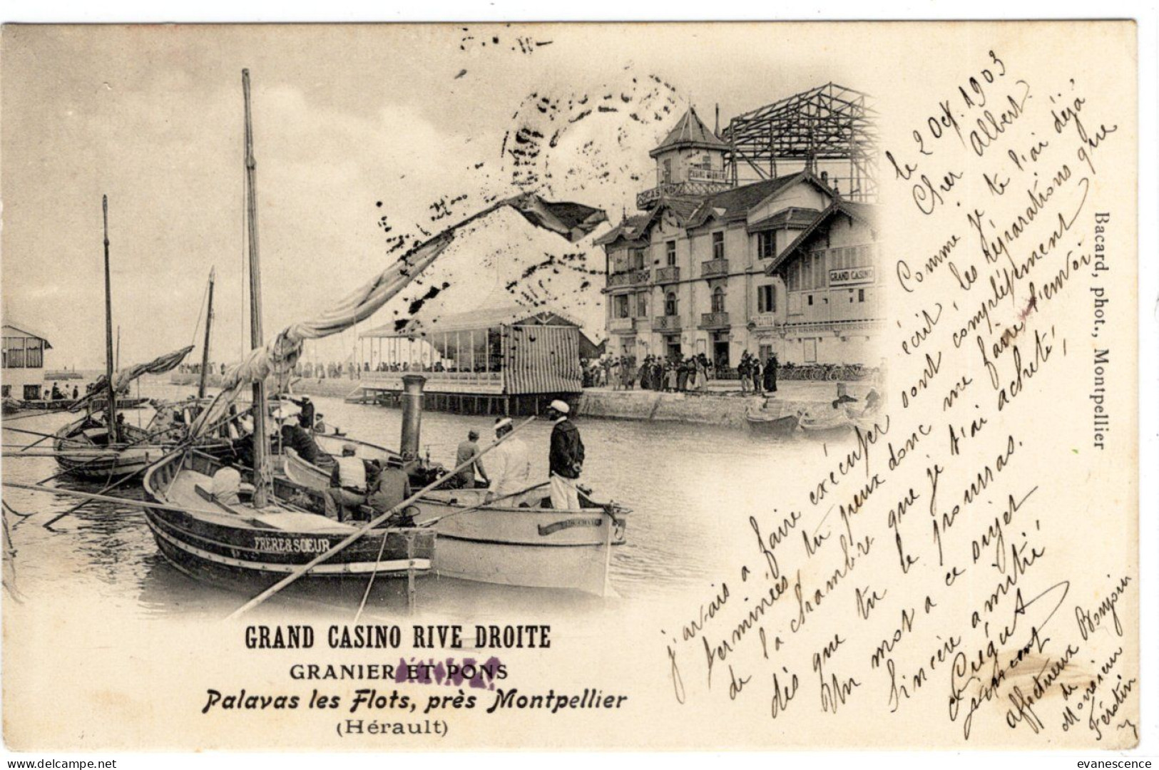 34 : Palavas Les Flots : Grand Casino Rive Droite : PUB     : Pionnière  ///   Ref.  Mars 24 ///  N° 29.556 - Palavas Les Flots