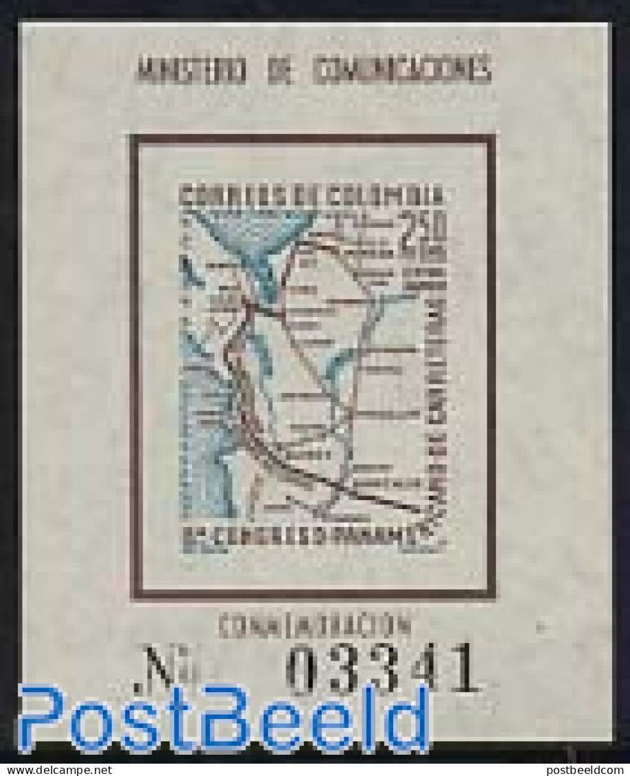 Colombia 1960 Highway Congress S/s, Mint NH, Various - Maps - Géographie
