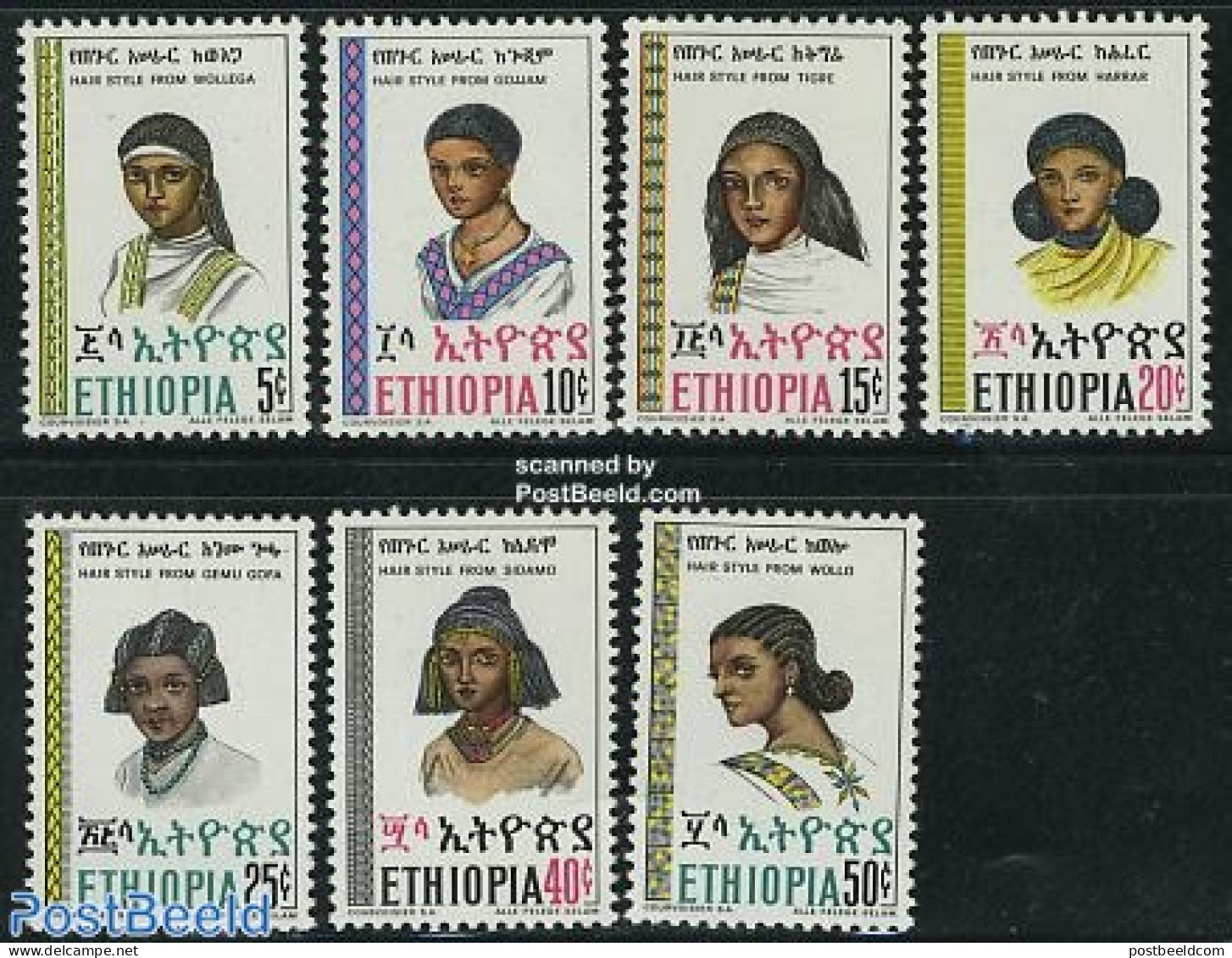Ethiopia 1977 Hair Dressings 7v, Mint NH, Various - Costumes - Costumes
