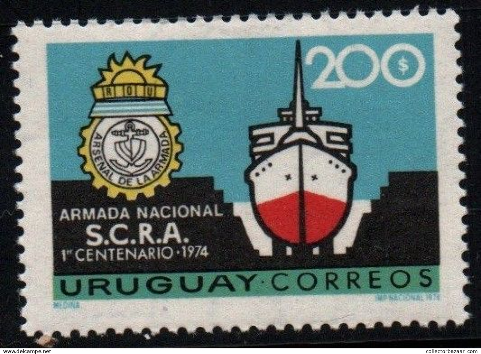 1974 Uruguay Ship In Dry Dock Arsenal's Emblem  #896 ** MNH - Uruguay