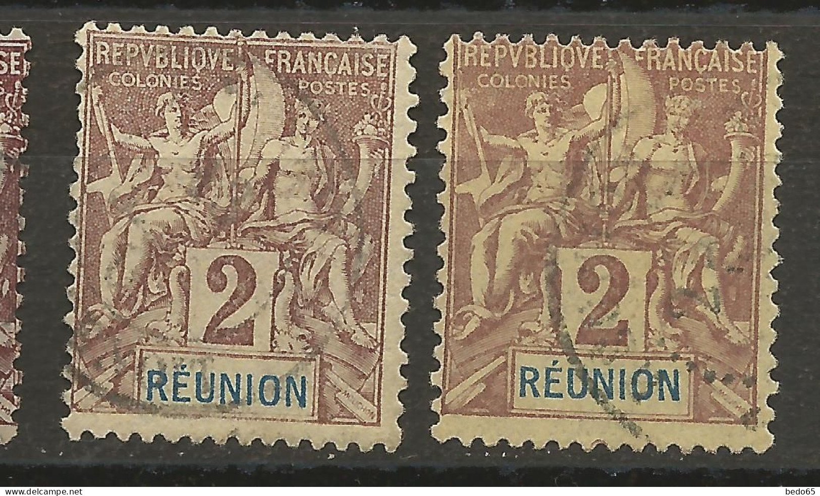 REUNION N° 33 X 2 Nuances / Used - Used Stamps