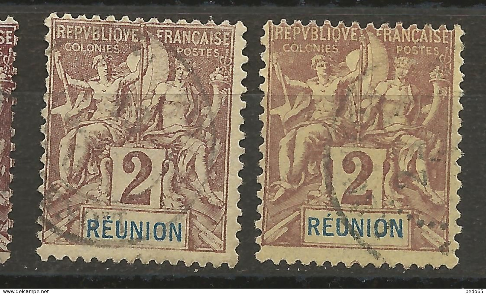 REUNION N° 33 X 2 Nuances / Used - Oblitérés