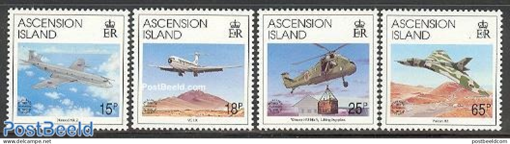 Ascension 1992 Falklands Liberation 4v, Mint NH, Transport - Helicopters - Aircraft & Aviation - Helicópteros