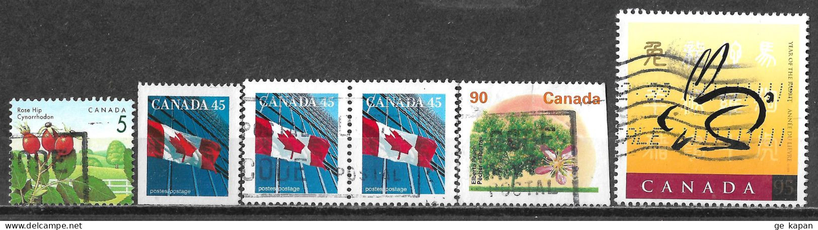 1991,1999 CANADA Set Of 6 USED Stamps (Scott # 1352,1361,1374,1768) CV $3.50 - Gebraucht