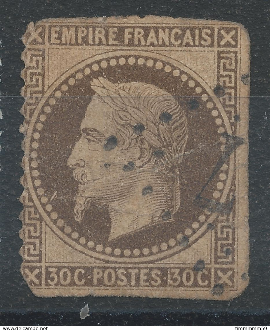 Lot N°82466   N°30, Oblitéré GC, Défectueux - 1863-1870 Napoleone III Con Gli Allori