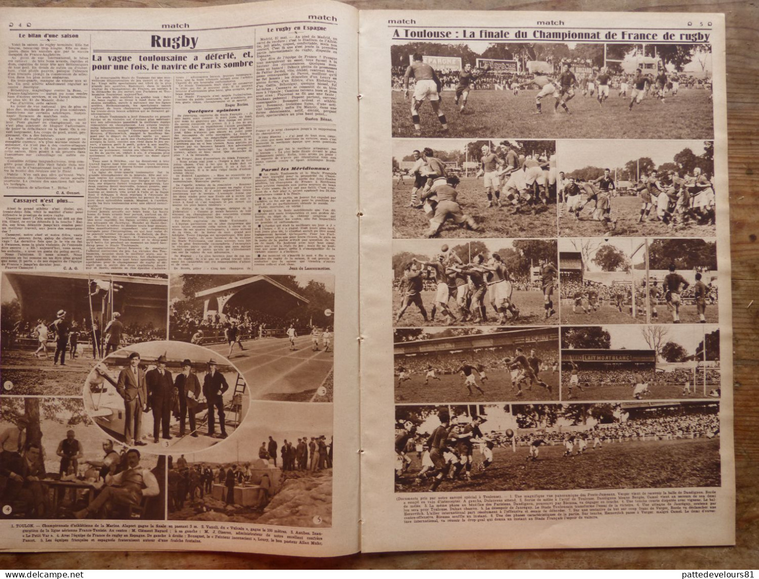 MATCH L'Intran 1927 Sport Cyclisme Pilote Raids Aériens Rugby Aviron Boxe Tennis Football Aéronautique Joinville - Autres & Non Classés