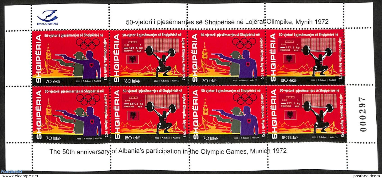 Albania 2022 Olympic Games M/s, Mint NH, Sport - Olympic Games - Shooting Sports - Weightlifting - Shooting (Weapons)