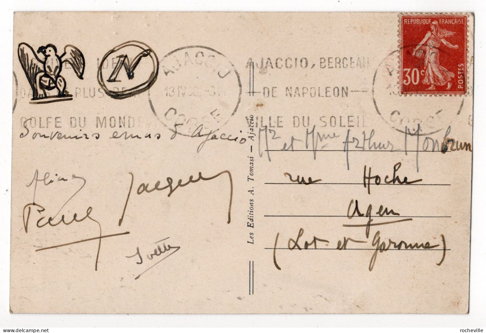 20-AJACCIO- Maison Napoléon 1038 CPA 1938 - Ajaccio