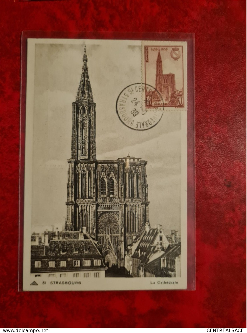 Carte 1939 MAXI STRASBOURG CENTENAIRE DE LA CATHEDRALE - Unclassified