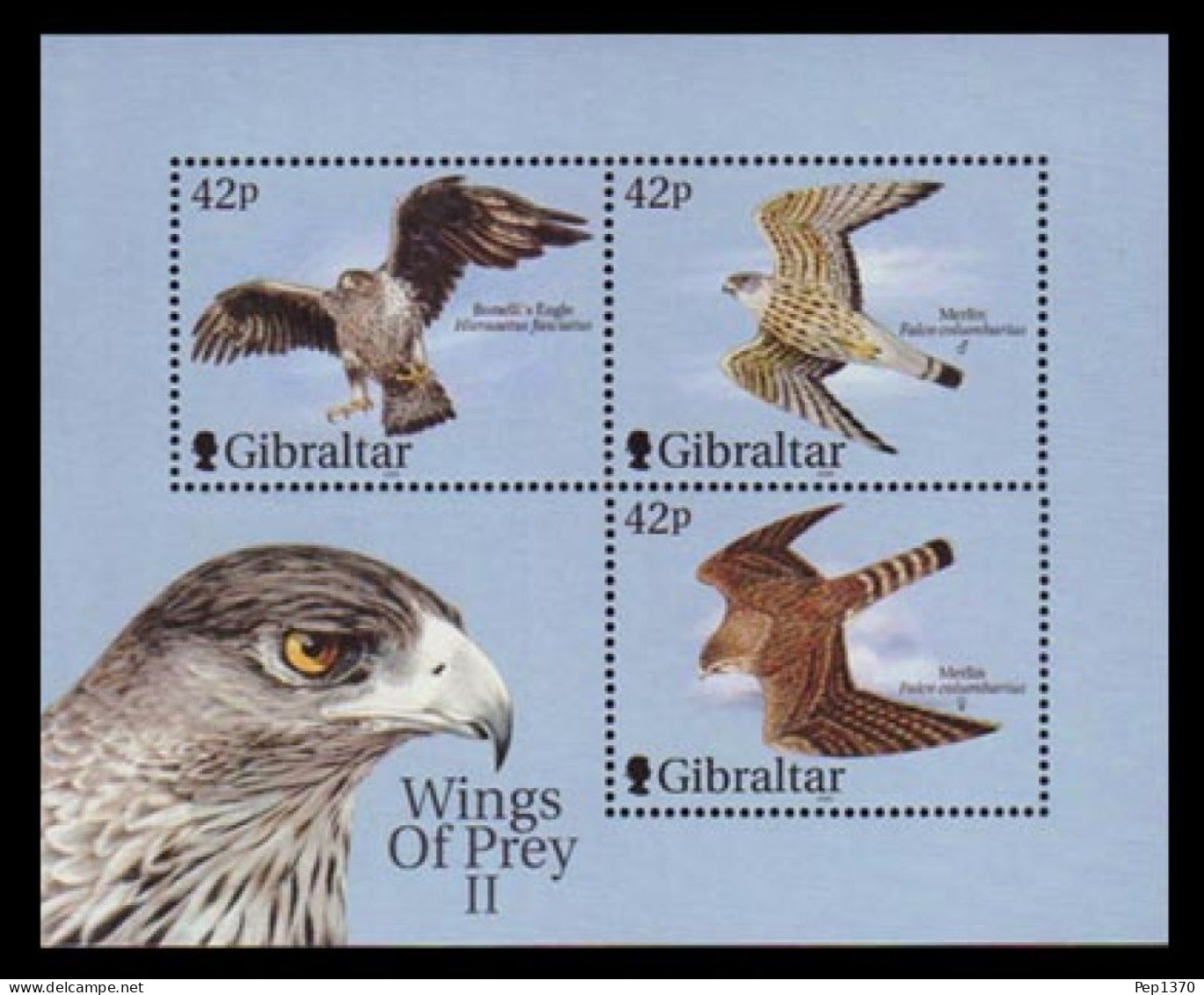 GIBRALTAR 2000 - FAUNA PAJAROS - AVES RAPACES - MICHEL 44** - Gibilterra