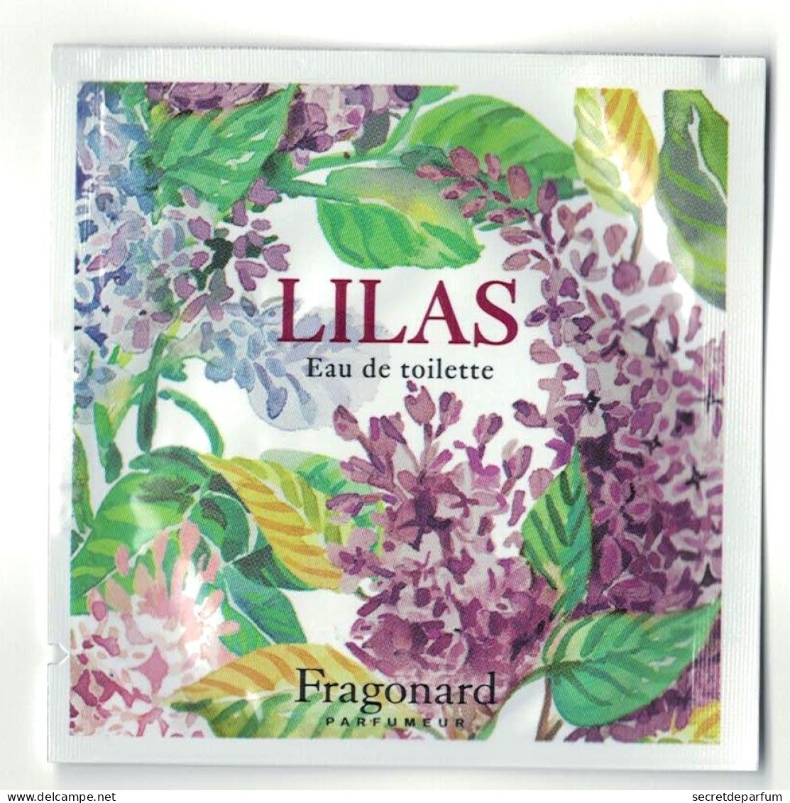 échantillons De Parfum Pochette  LILAS De  FRAGONARD    EDT  2 Ml - Echantillons (tubes Sur Carte)