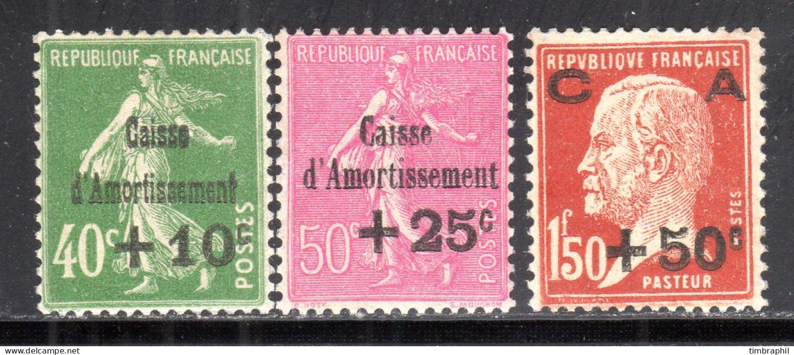 N° 253 à 255 (Caisse Amortissement) Neufs** LUXE: COTE= 275 € - 1927-31 Sinking Fund