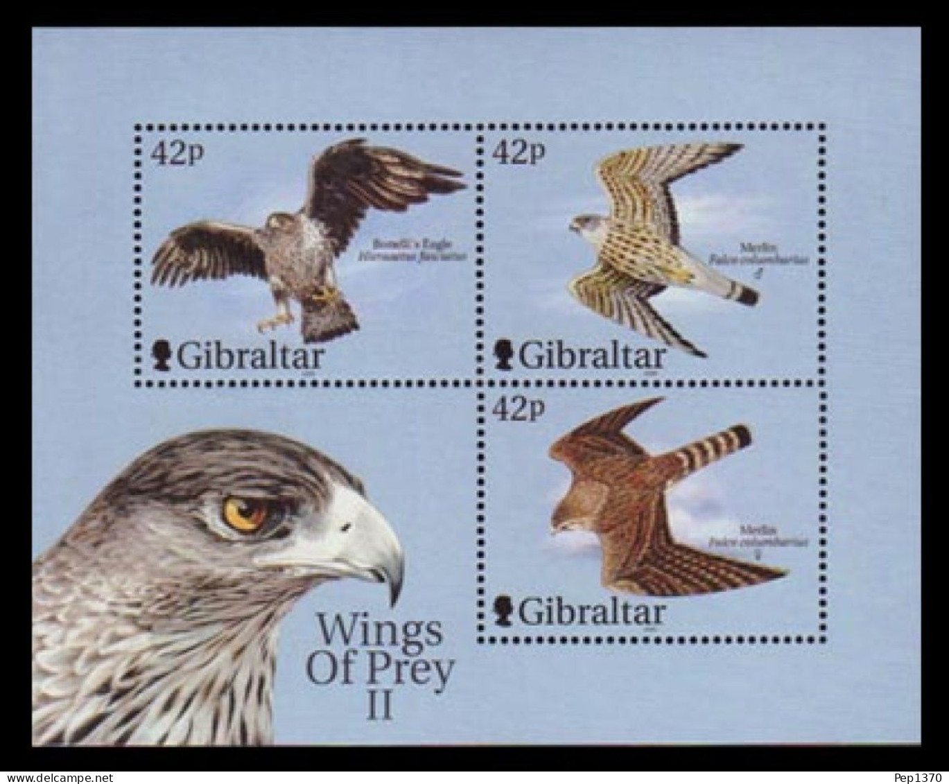 GIBRALTAR 2000 - FAUNA PAJAROS - AVES DE PRESA - MICHEL 44** - Eagles & Birds Of Prey