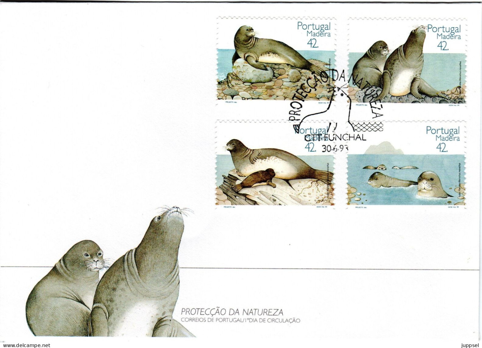 FDC,  MADEIRA,  Seals    /  Lettre De Première Jour, MADÈRE, Phoques  1993 - Autres & Non Classés