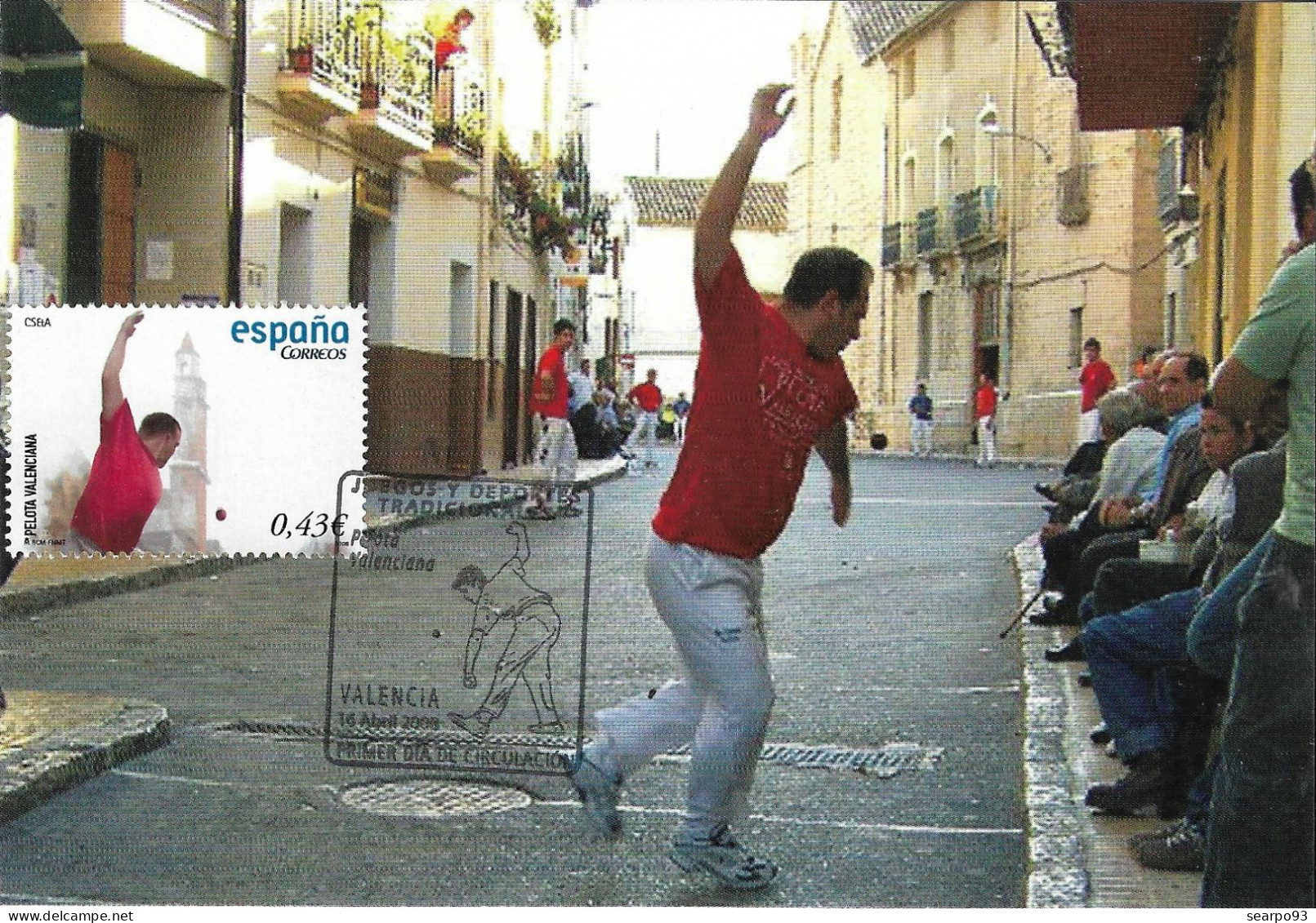 SPAIN. MAXICARD FIRST DAY. TRADITIONAL GAMES AND SPORTS. VALENCIAN BALL GAME. VALENCIA. 2009 - Cartoline Maximum
